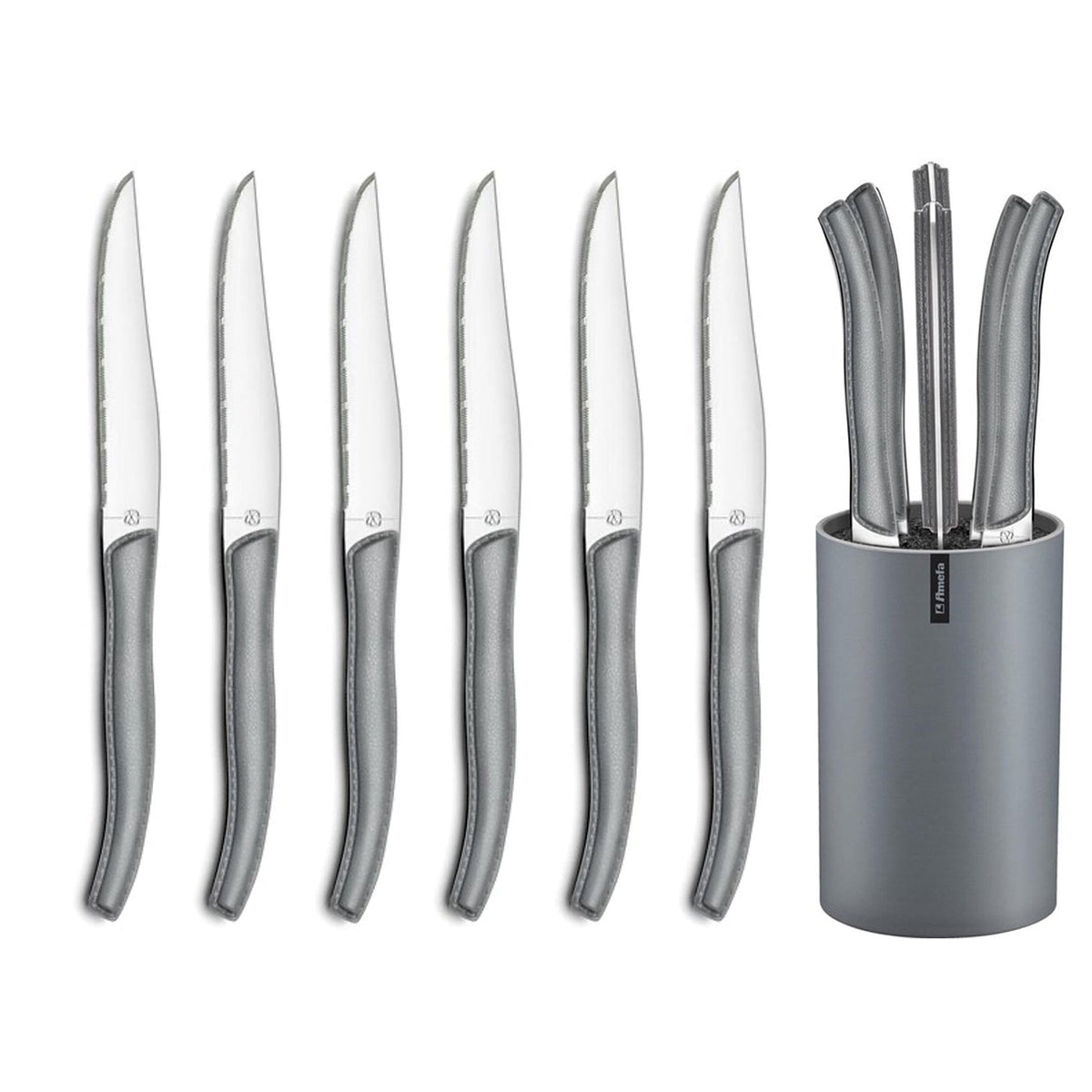 øst Synlig bånd Lou Laguiole - 6-pc steak knives in gray block - gray - Cooking Giant