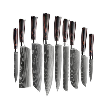 Kwaliteits Damascus Print Series - 10-delige messenset Messensets Shinrai Japan 9-delige messenset | 53% korting 